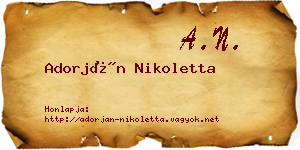 Adorján Nikoletta névjegykártya