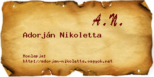 Adorján Nikoletta névjegykártya